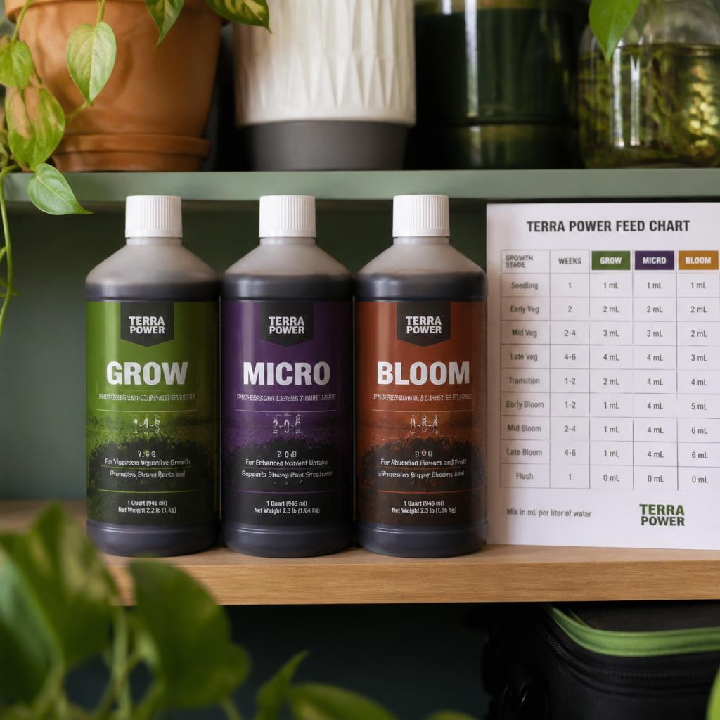 3-Part Fertilizer Set (Grow / Micro / Bloom)